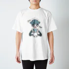 循環性飽食のお団子青メイドちゃん スタンダードTシャツ