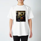 Art Baseの音楽の稽古 / フェルメール (Lady at the Virginal with a Gentleman (The Music Lesson) 1665) Regular Fit T-Shirt