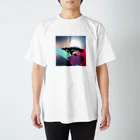 切り絵草太の泳ぐペンギン Regular Fit T-Shirt