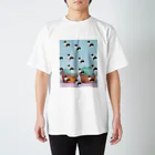 保護猫活動中すみパンさんへの支援ッズ！のNo.15 バットにゃんパターン♪ Regular Fit T-Shirt