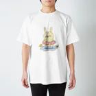 tunoppoSHOPの水浴びうさぎ大 スタンダードTシャツ