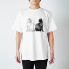 nemunoki paper itemの白猫と黒猫 Regular Fit T-Shirt