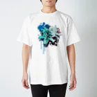 nanaqsaのLily Skull [Blue] スタンダードTシャツ