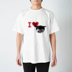 保護猫活動中すみパンさんへの支援ッズ！のNo.18 あいらぶバットにゃん♪ Regular Fit T-Shirt