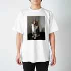 ネコまにあ 【12匹の猫➕うずら】のゆずちゃん スタンダードTシャツ