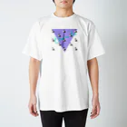 保護猫活動中すみパンさんへの支援ッズ！のNo.21 80s風バットにゃん♪ Regular Fit T-Shirt