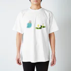 Animal pokkeのインコとたんぽぽ スタンダードTシャツ