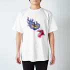 ニューレトロ飯店の炎上する餃子・白（フロントプリント） Regular Fit T-Shirt