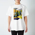 引田玲雄 / Reo Hikitaの烏賊乗りPOPデザイン背景 スタンダードTシャツ