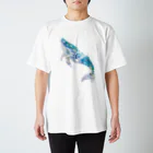 切り絵作家カジタミキの切り絵のクジラ柄 Regular Fit T-Shirt