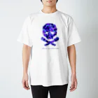 スカル君とスケルちゃんのフラワードクロ（ブルー） Regular Fit T-Shirt