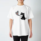 frmeowのがぶねこ　モノクロハートver. スタンダードTシャツ