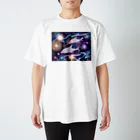 日本の妖怪&スピリチュアルの宇宙✖️イルカ(白イルカ) スタンダードTシャツ