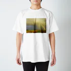 秋田の緋鯉の田舎道と鮮やかな虹 スタンダードTシャツ