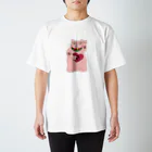 JIBARIMA雑貨のピンクの招き猫 Regular Fit T-Shirt