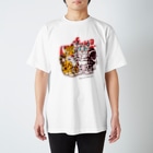 mofuwaのLEOPARD TWINS(white) Regular Fit T-Shirt