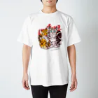 mofuwaのLEOPARD TWINS(white) スタンダードTシャツ