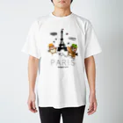 “すずめのおみせ” SUZURI店のHello! すずめだいきち（PARIS） Regular Fit T-Shirt