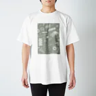 イトウナツキのちよがみ柄 ねずみ Regular Fit T-Shirt