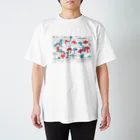 ナガキパーマの赤青のハイネックの集い Regular Fit T-Shirt