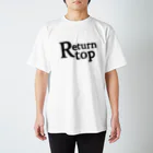 Mark Squier Design SUZURI店のReturnTop Black Regular Fit T-Shirt