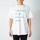 ALBAtherapyのIamHappyToJoinWithYou_SKYBLUE Regular Fit T-Shirt
