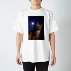 シッポ追いの猫写真店のつきねこ 十五夜 Regular Fit T-Shirt