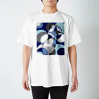 rioka24ki10の丸模様　青 Regular Fit T-Shirt