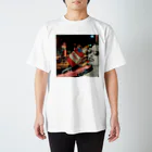 QUESTIONMARKのタバコと女の人 Regular Fit T-Shirt