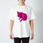 猫屋萬年堂のピンクのねこさん Regular Fit T-Shirt