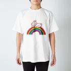 torigaki harukaのにじにのったうさぎ スタンダードTシャツ