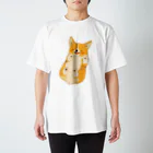 ちゃこぺん（SUZURI店）の丸太コーギー Regular Fit T-Shirt