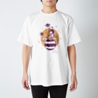 ミニマムユニヴァース@SUZURIのAstronauts - Walk my dog Regular Fit T-Shirt