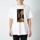 amの鹿の角をつけたうさぎの剥製 Regular Fit T-Shirt