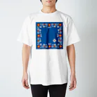 “little shop”福士悦子のシマリスと北欧風花柄 スタンダードTシャツ
