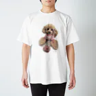 Momojiの犬画のプードル6 スタンダードTシャツ