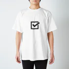 SANKAKU DESIGN STOREのチェックマーク 白×黒 しかく。 スタンダードTシャツ