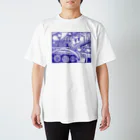 マチダタケルのSUZURIのお店のマチダタケル - Night Cruising Navy スタンダードTシャツ