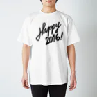 HAPPY 2016のHAPPY 2016正月 グッズ STYLISH BLACK スタンダードTシャツ