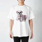 Momojiの犬画のシーズー79 スタンダードTシャツ