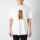 もけけ工房 SUZURI店の教授の猫 Regular Fit T-Shirt