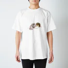 Hello Happy Catのだーちゃんとちびっ子画伯 Regular Fit T-Shirt