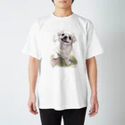 Momojiの犬画のペキニーズ1 スタンダードTシャツ