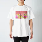 みか猫のpink flower スタンダードTシャツ