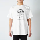 Flower Coyote のプリントが大きいフラッフィー スタンダードTシャツ