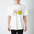 riteru1006の猫のたま子とうまいビール スタンダードTシャツ