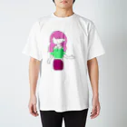 watasi_jkのピンク髪の女 スタンダードTシャツ