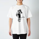 切り絵ariのにゃんこファイター Regular Fit T-Shirt