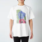 出虹の青赤花 Regular Fit T-Shirt