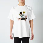 藻川湯畔のひまわりと少年 スタンダードTシャツ